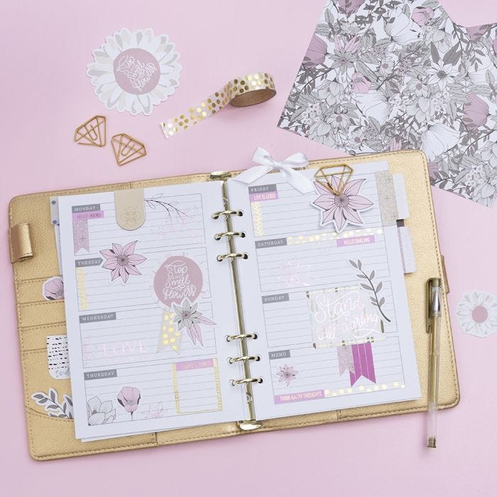 Gedecoreerde 5 week planner voor Bullet journal en kalender