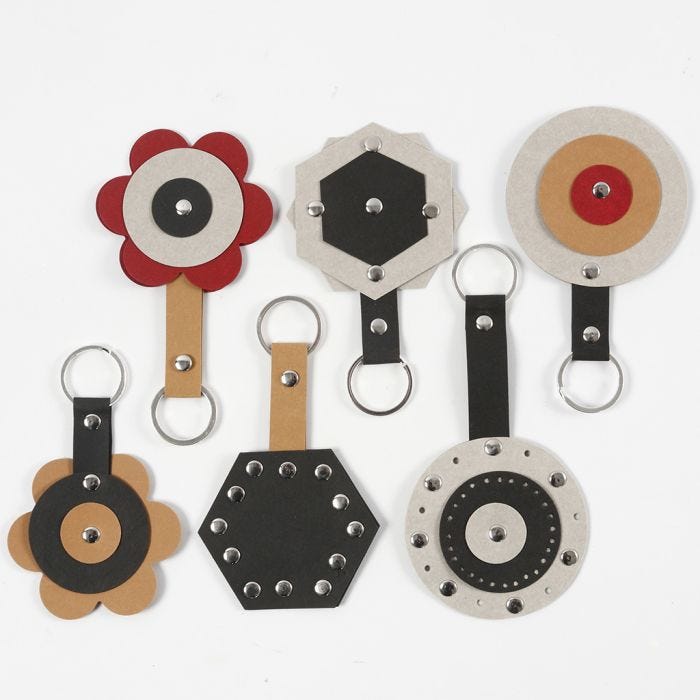 Faux Leather Paper Keyring Fobs