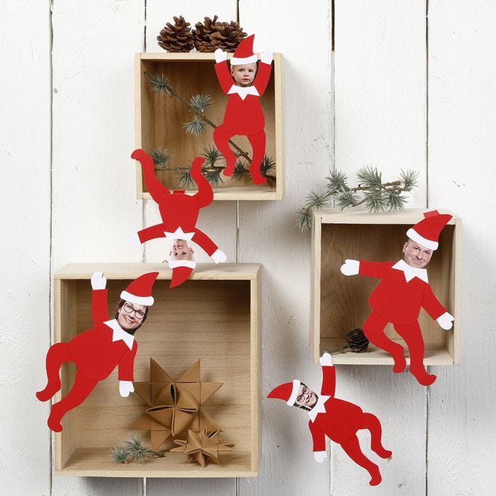 Personalised decorative Elves with Photos of the Family Members