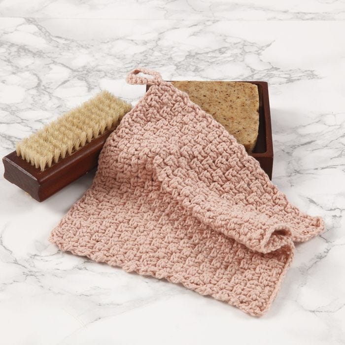 Une flanelle crochetée au point de panier tressé