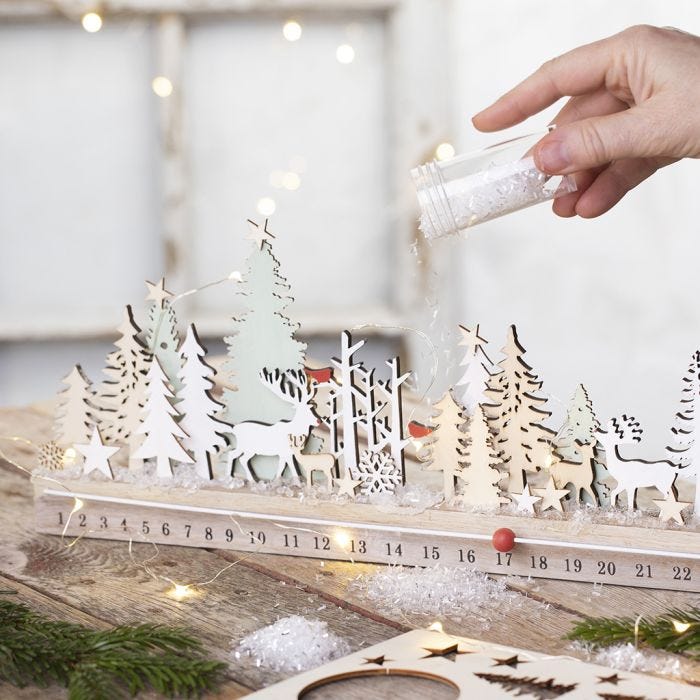 A wooden Advent calendar