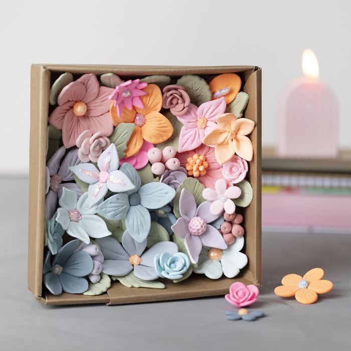 Bloembak van Silk Clay® en glitter clay