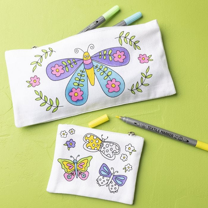 Trousse et porte-monnaie papillon