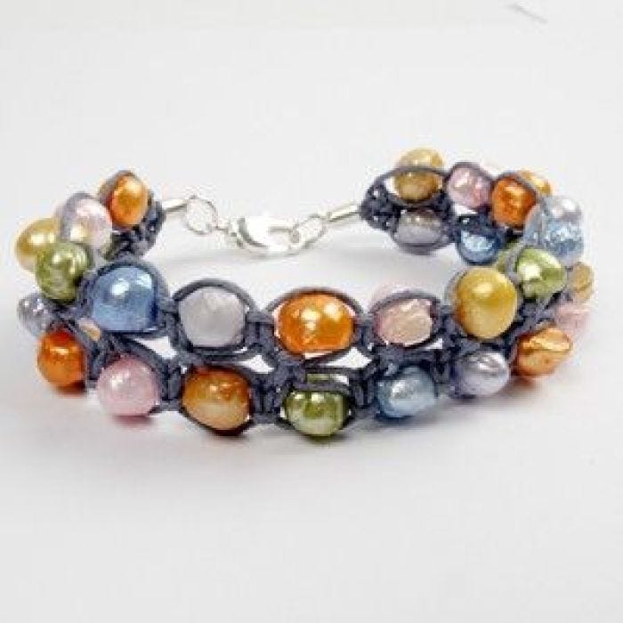 Macramé Fresh Water Pearl Bracelet