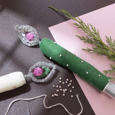 Vilten kerstkaarsen
