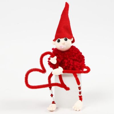 Pompom kabouter met Silk Clay