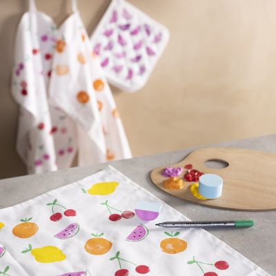 Des torchons d&eacute;cor&eacute;s de motifs de fruits