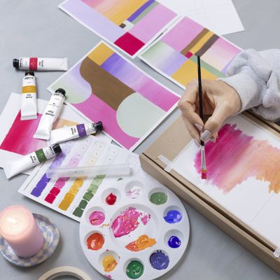 Illustrations graphiques avec peinture gouache