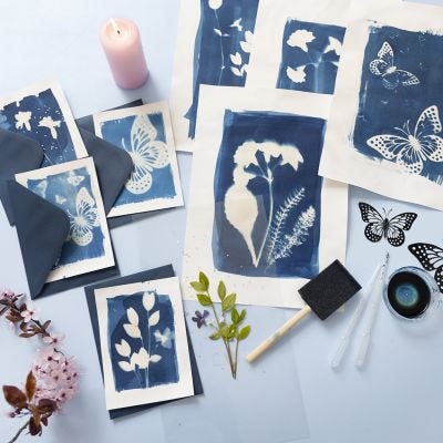Impression cyanotype sur papier