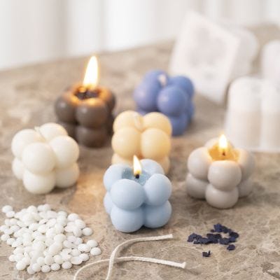 Bougies à bulles en cire de soja coulée