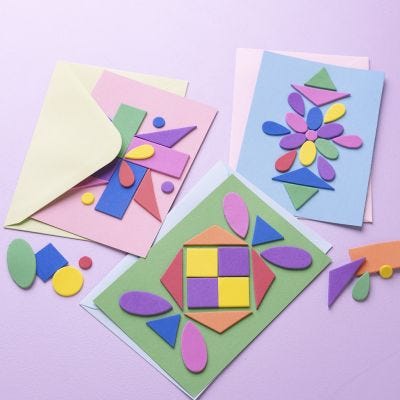 Cartes décorées de motifs zen colorés en feuille de mousse Eva