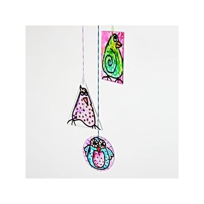 Transparent hanging glass decorations