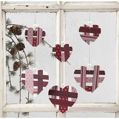 Punched-Out Hearts with Weaving Paper Strips