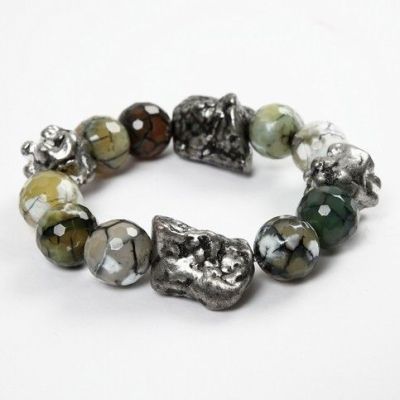 A Bracelet with Metal Beads