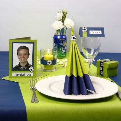 Feestelijk limoengroen en blauw
