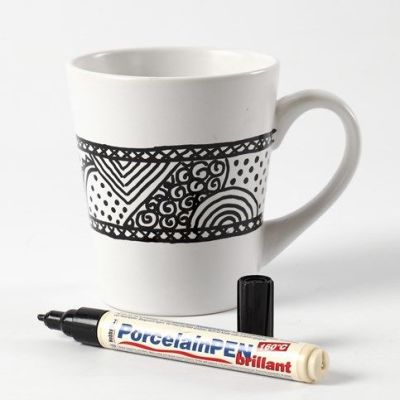 Décoration sur Tasses en Porcelaine