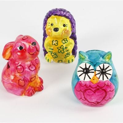 Terracotta spaarpot met A-Color Glasverf
