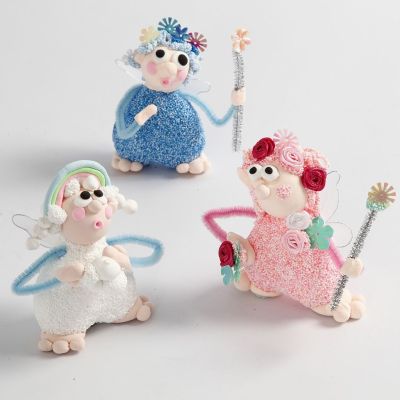 des fées modelées dans les pâtes Silk Clay et Foam Clay