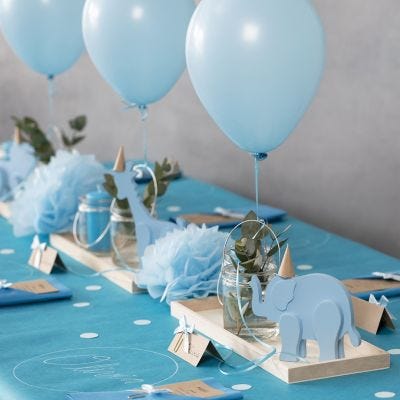 Decorations for a Christening with wooden Animals