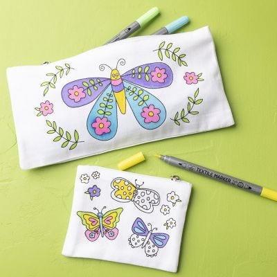 Trousse et porte-monnaie papillon