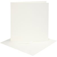 Kaarten en enveloppen, afmeting kaart 15,2x15,2 cm, afmeting envelop 16x16 cm, 220 gr, off-white, 4 set/ 1 doos