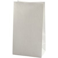 Papieren zakken, H: 27 cm, afm 9x15 cm, 46 gr, wit, 100 stuk/ 1 doos