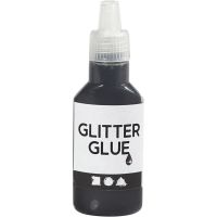 Glitterlijm, zwart, 25 ml/ 1 fles