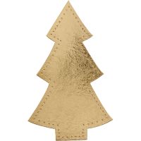 Kerstboom, H: 18 cm, B: 11 cm, 350 gr, goud, 4 stuk/ 1 doos