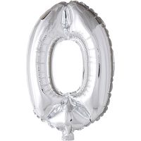 Ballon en aluminium, Oval, H: 41 cm, argent, 1 pièce