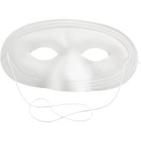 Masque demi-visage, H: 10 cm, L: 17,5 cm, blanc, 12 pièce/ 1 Pq.