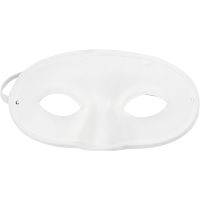 Masque demi-visage, H: 9,5 cm, L: 18,5 cm, blanc, 1 pièce