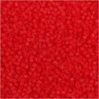Rocailles, 2-cut, d 1,7 mm, afm 15/0 , gatgrootte 0,5 mm, transparant rood, 25 gr/ 1 doos