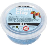 Foam Clay®, metallic, blauw, 35 gr/ 1 Doosje