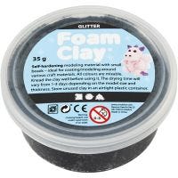 Foam Clay®, glitter, zwart, 35 gr/ 1 Doosje