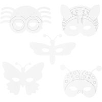 Insectenmaskers, H: 14-17 cm, B: 19,5-23 cm, 230 gr, wit, 16 stuk/ 1 doos