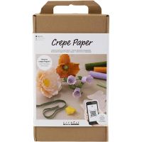 Kit de démarrage DIY Papier Crépon, 105 gr, ass. de couleurs, 1 Pq.