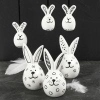 Porseleinen konijnen gedecoreerd met glas & porseleinstiften