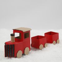 A Christmas train from milk/juice cartons and recycled cardboard