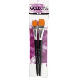 Gold Line penselen, afm 16+20, L: 19-20 cm, B: 17-24 mm, plat, 2 stuk/ 1 doos