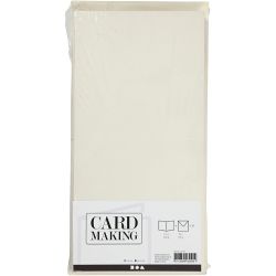 Kaarten en enveloppen, afmeting kaart 15x15 cm, afmeting envelop 16x16 cm, 110+220 gr, off-white, 50 set/ 1 doos