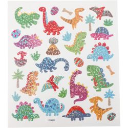Stickers, Dino's, vel 15x16,5 cm, 1 vel