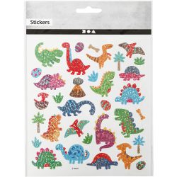 Stickers, Dino's, vel 15x16,5 cm, 1 vel