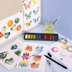 Aquarelset, afm 12x30 mm, kleurrijk, 12 kleur/ 1 doos