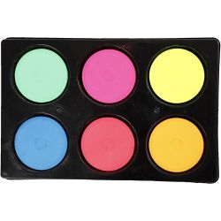 Waterverf, H: 16 mm, d 44 mm, neon kleuren, 1 doos