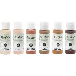 Plus Color Acrylverf, diverse kleuren, 6x60 ml/ 1 doos