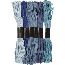 Borduurgaren, dikte 1 mm, blauw harmonie, 6 bol/ 1 doos