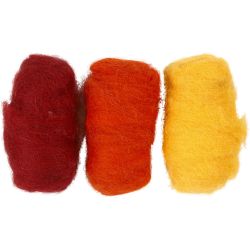 Gekaarde Wol, geel/terracotta harmonie, 3x10 gr/ 1 doos