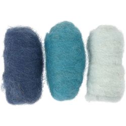 Gekaarde Wol, blauw harmonie, 3x10 gr/ 1 doos