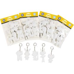 Figuren van textiel met sleutelhanger