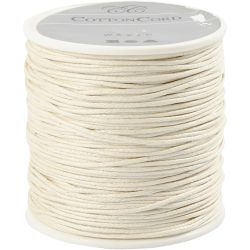Katoenkoord, dikte 1 mm, gevernist, off-white, 40 m/ 1 rol